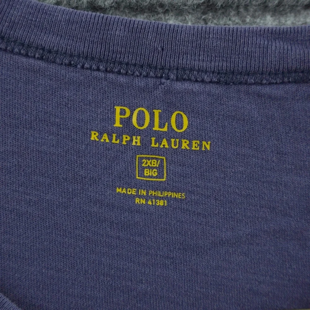 Polo Ralph Lauren T-Shirt Mens 2XB Blue Graphic Athl Div Winged Foot